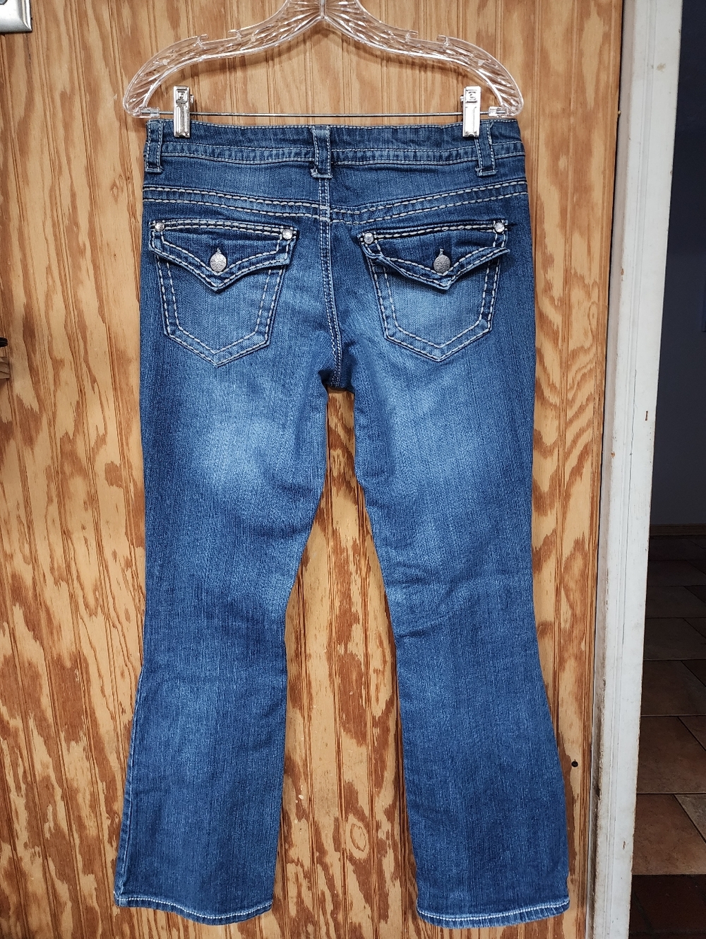 Paisley Sky Women's Medium Blue Flared Jeans - Picture 6 of 7